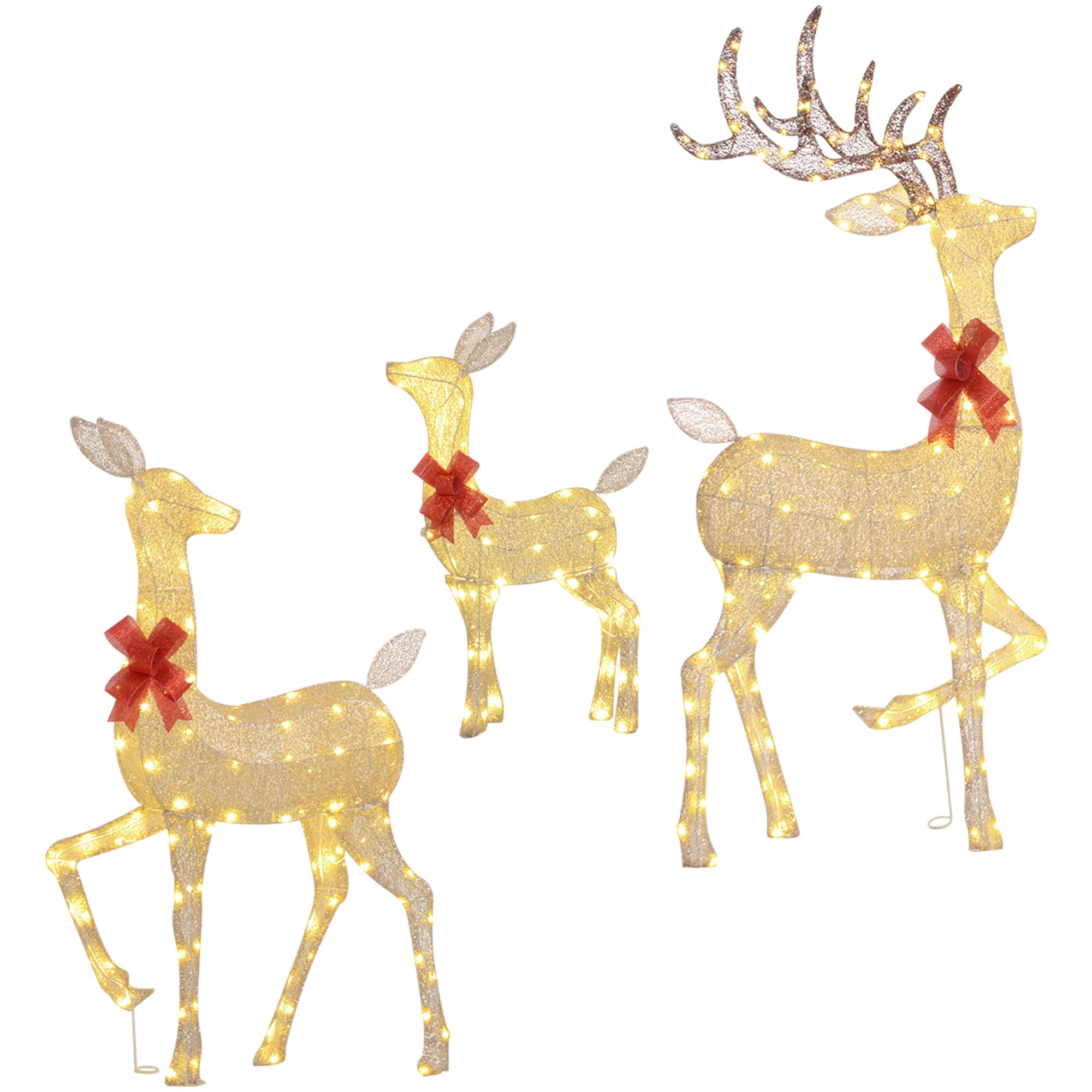 Outsunny 3 cerfs lumineux Noël