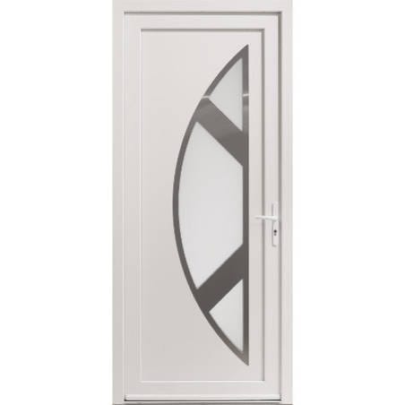 Porte d'entrée tiercée PVC modèle AUDRY avec semi fixe avec pose