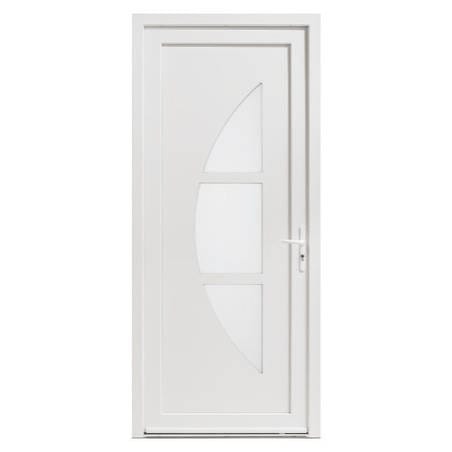 Porte d'entrée tiercée PVC modèle GARIE avec semi fixe avec pose