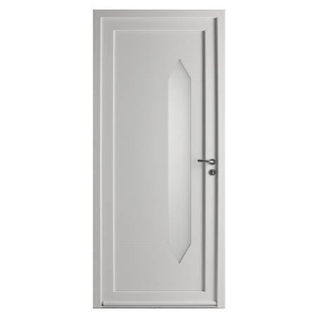 Porte d'entrée tiercée PVC modèle LUCY avec semi fixe avec pose