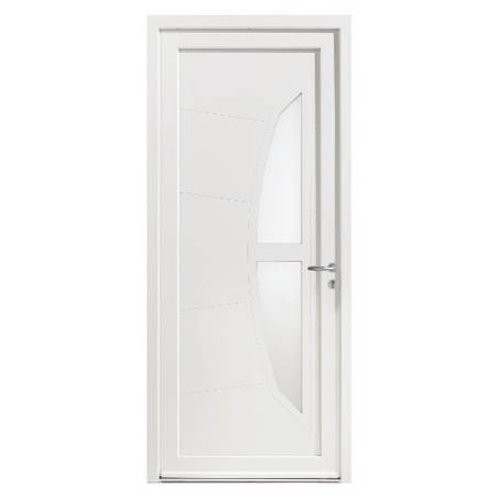 Porte d'entrée tiercée PVC modèle FANNY avec semi fixe avec pose