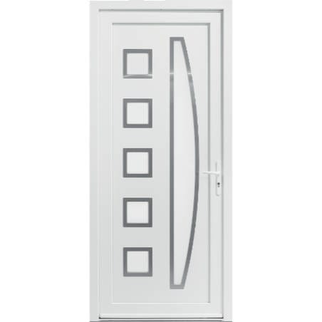 Porte d'entrée tiercée PVC modèle TESSY avec semi fixe avec pose