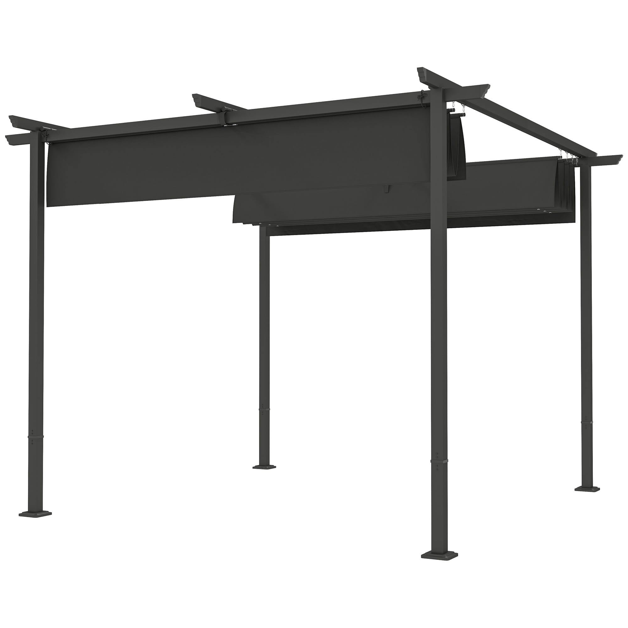 Outsunny Pergola de Jardin 3 x 3 m avec Auvent Réglable Outsunny Pergola de Jardin 3 x 3 m avec Auvent Réglable