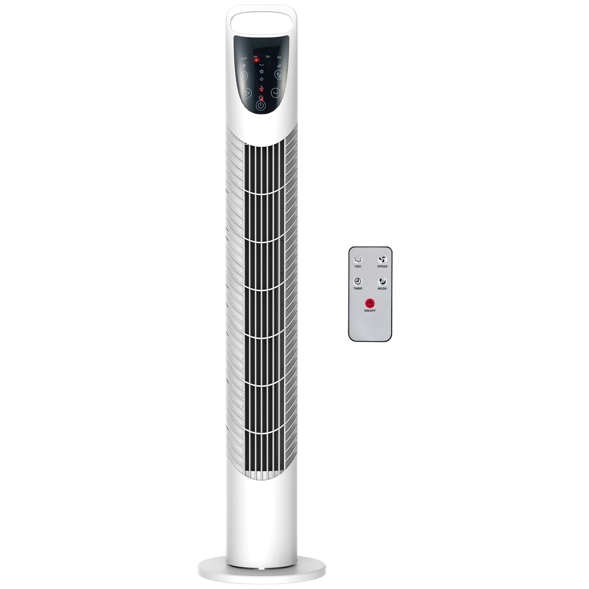 HOMCOM Ventilateur colonne tour oscillant silencieux 40 W télécommande panneau contrôle tactile 3 vitesses Ø18 x 78