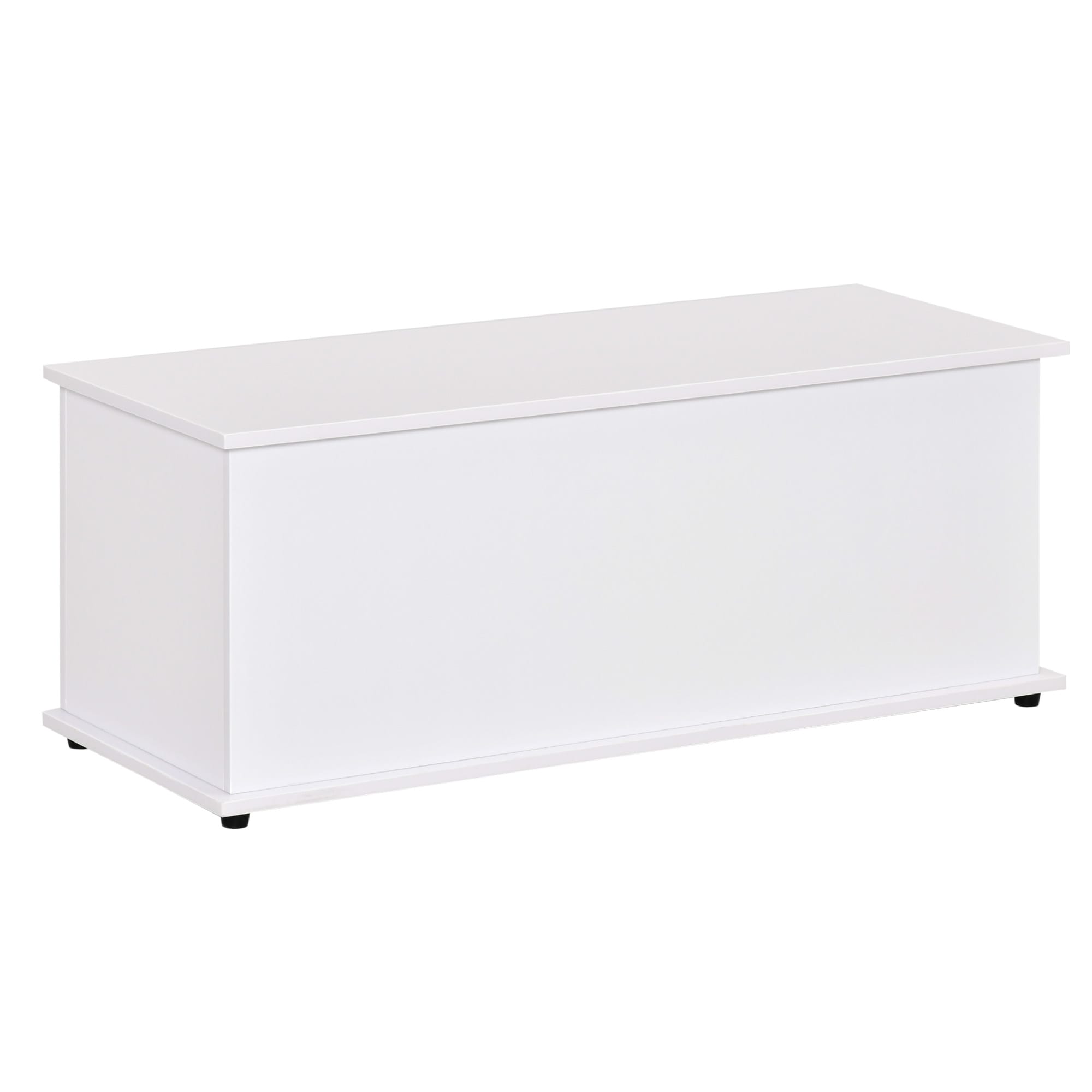 HOMCOM Coffre malle de rangement coffre à jouets style contemporain dim. 100L x 40l x 40H cm panneaux particules blanc
