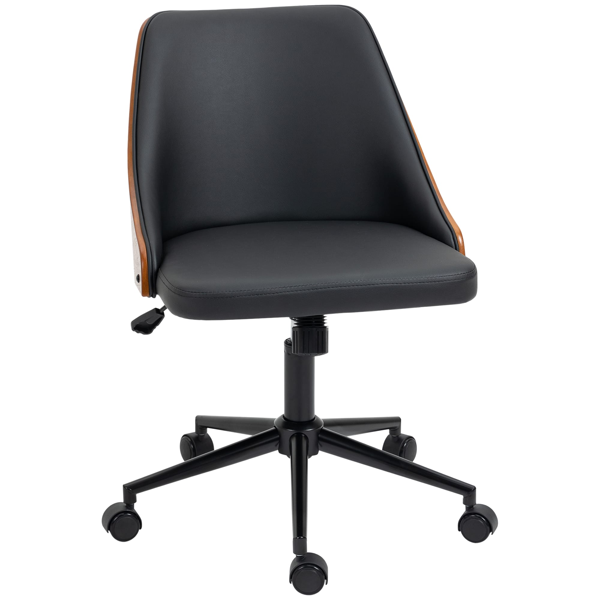 Vinsetto Chaise de bureau ergonomique en similicuir hauteur réglable pivotant cadre en acier charge max. 120 Kg pour maison bureau noir