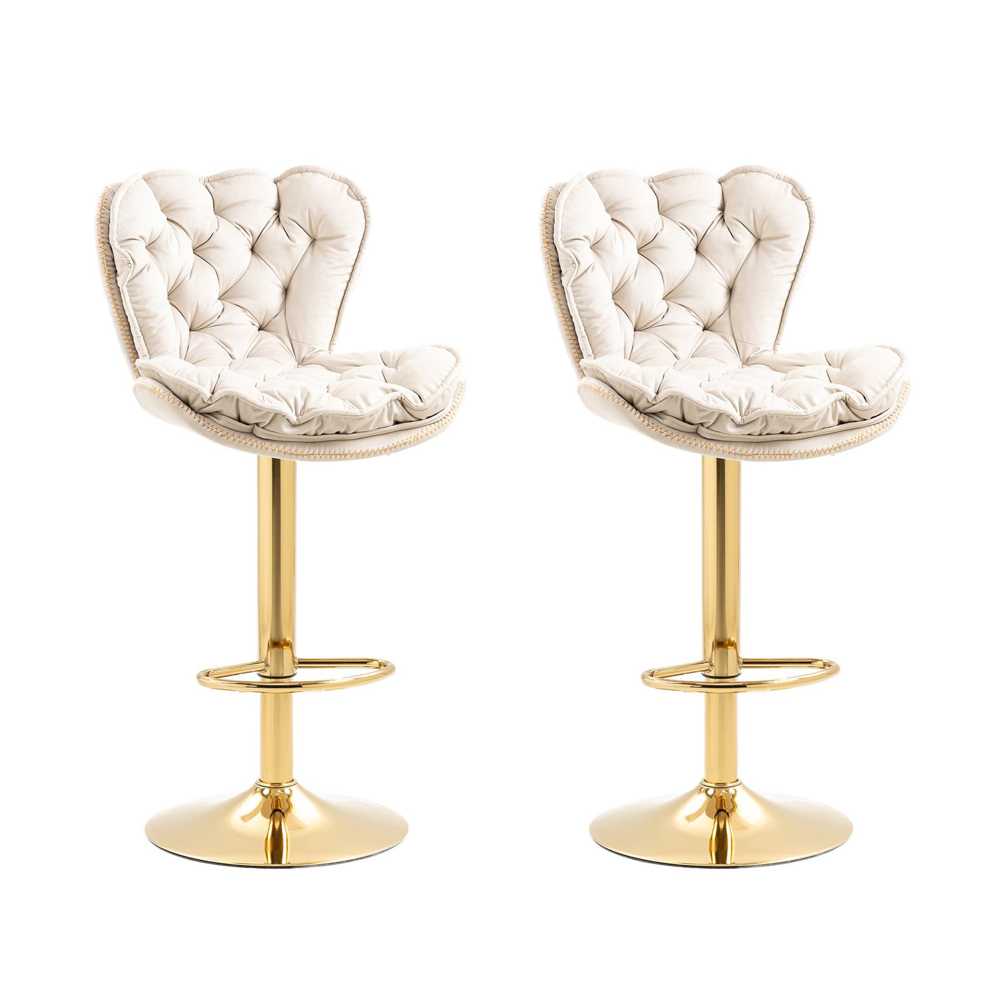 Ensemble de 2 Tabourets de Bar Pivotants Réglables en velours