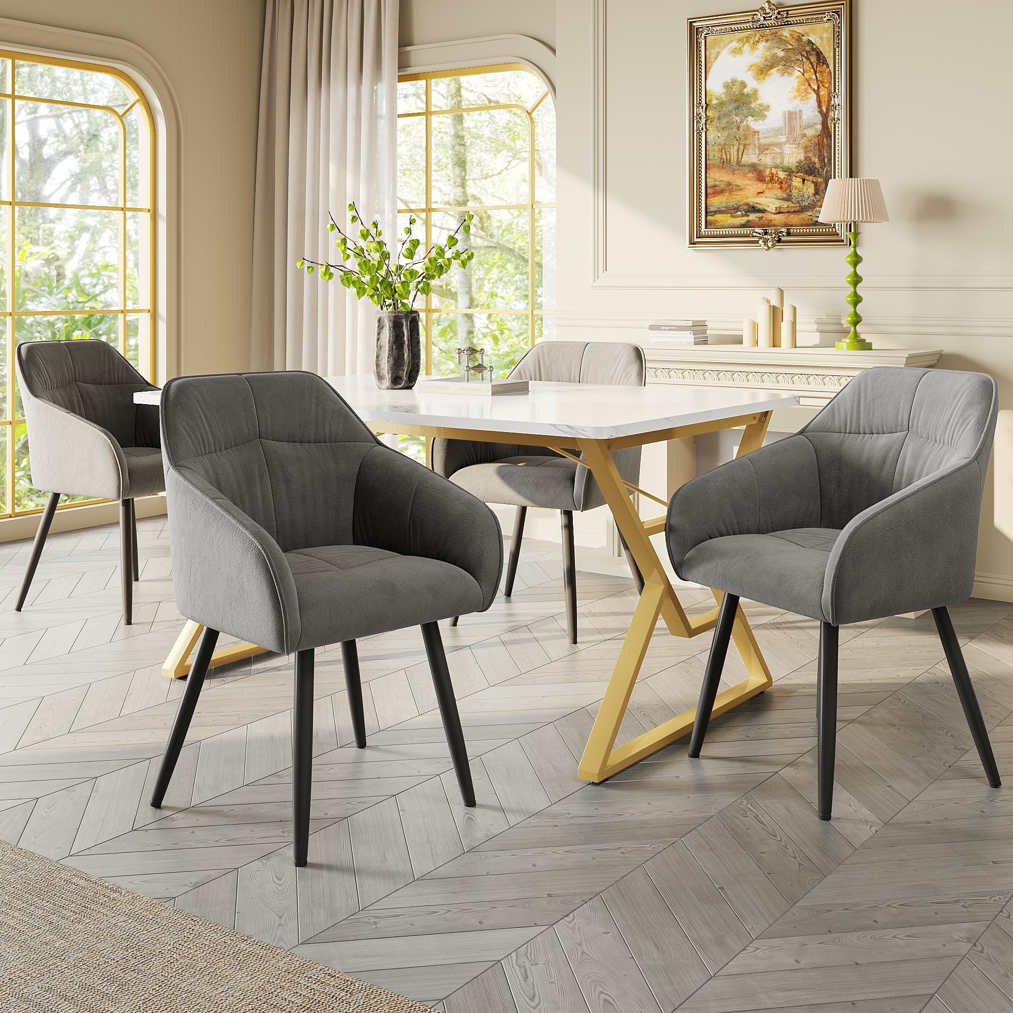 Table à manger avec pieds en métal