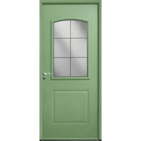 Porte d'entrée tiercée ACIER modèle ALDO avec semi fixe de 400 mm