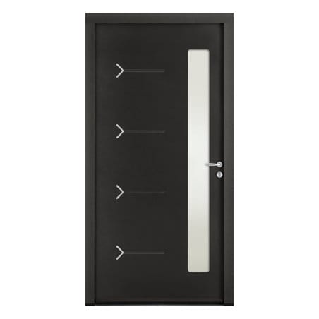 Porte d'entrée tiercée ACIER modèle ROMEO avec semi fixe de 400 mm