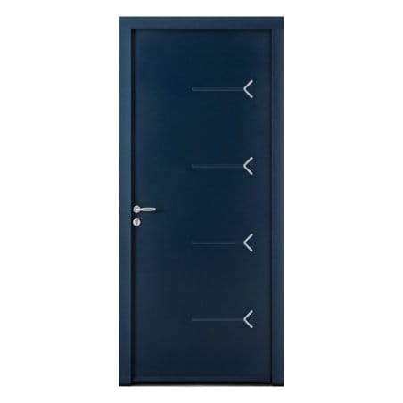 Porte d'entrée tiercée ACIER modèle TARO avec semi fixe de 400 mm