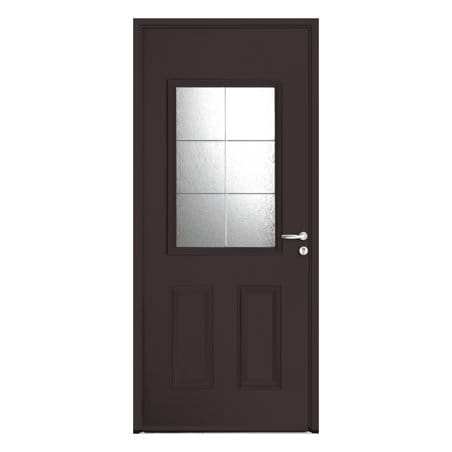Porte d'entrée tiercée ACIER modèle LUCIO avec semi fixe de 400 mm avec pose