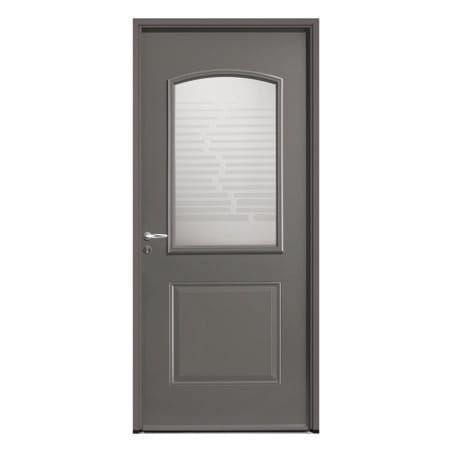 Porte d'entrée tiercée ACIER modèle THEO avec semi fixe de 400 mm