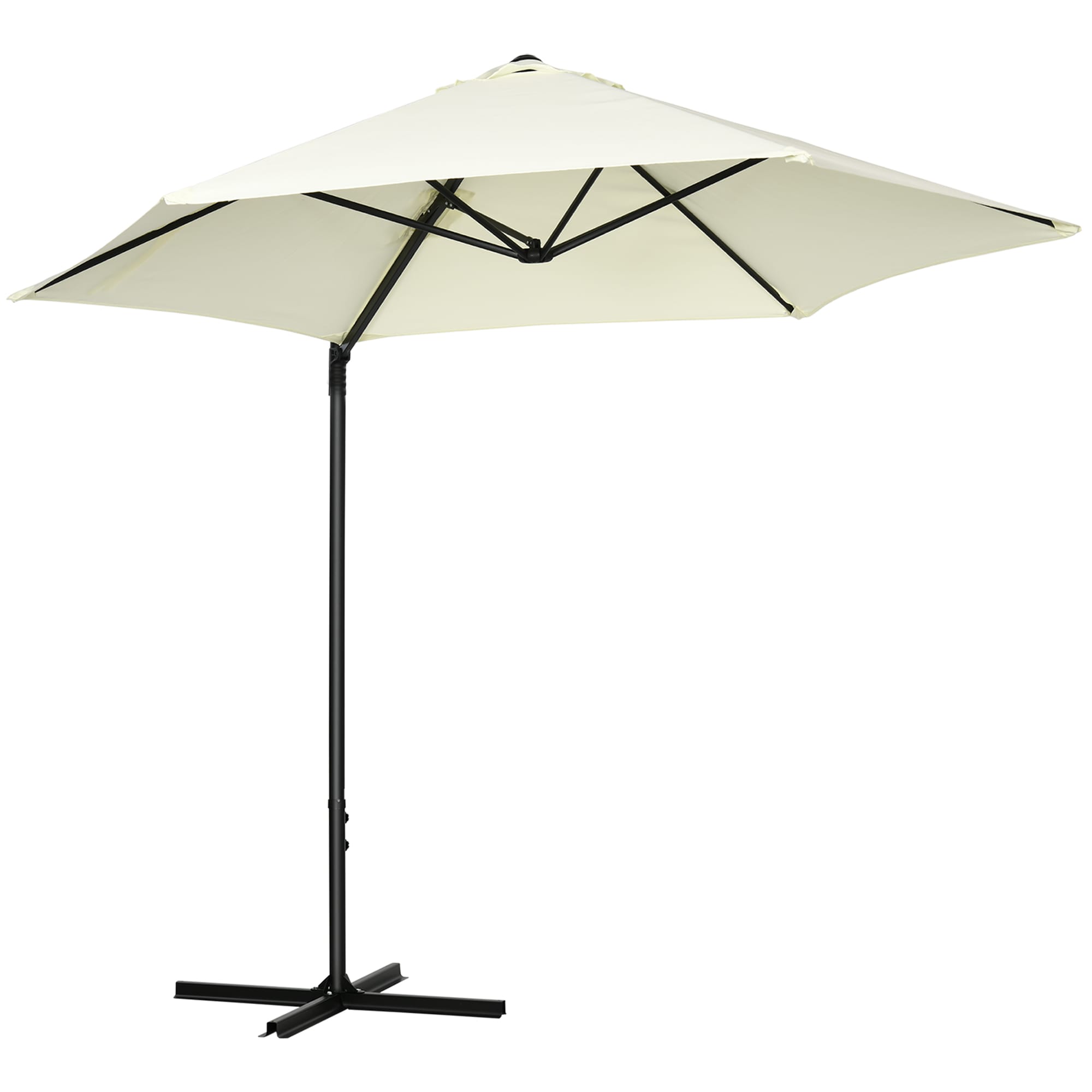Outsunny Parasol Déporté Octogonal Anti-UV Mât Acier Ø 256 cm Beige Aosom France Outsunny Parasol Déporté Octogonal Anti-UV Mât Acier Ø 256 cm Beige Aosom France