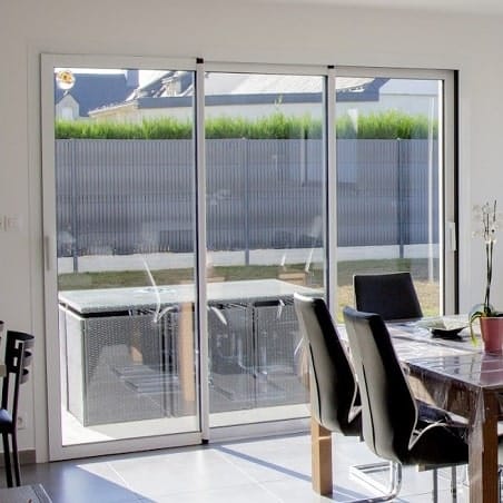 Baie vitrée ALU 3 vantaux 3 rails