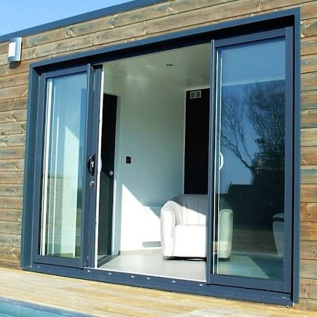 Baie vitrée ALU 4 vantaux 2 rails
