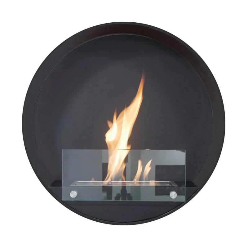Cheminée au Bioéthanol Murale Ronde Noire Delaware