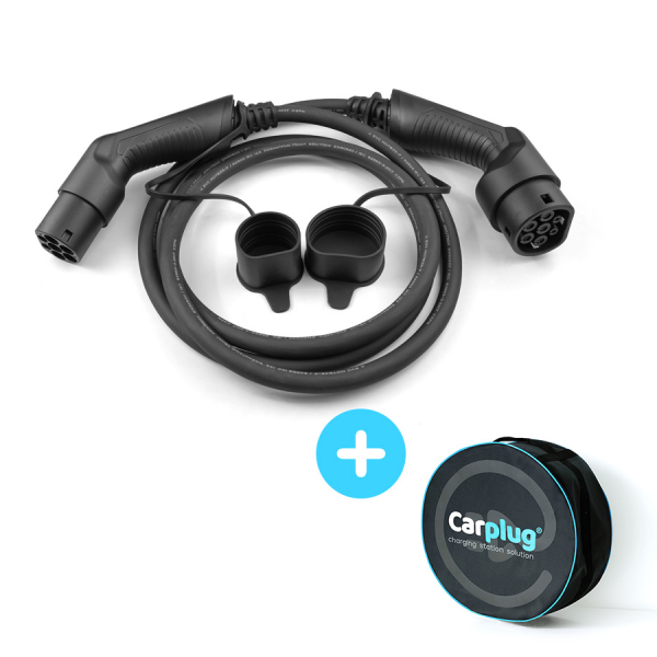 CARPLUG Câble de recharge Noir - Type 2 - Type 2 - 3m - 7