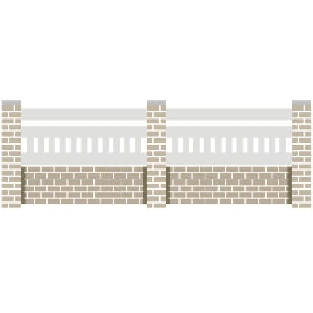 Clôture PVC barreaudage entre traverses et lisse supérieure (AOUDA)