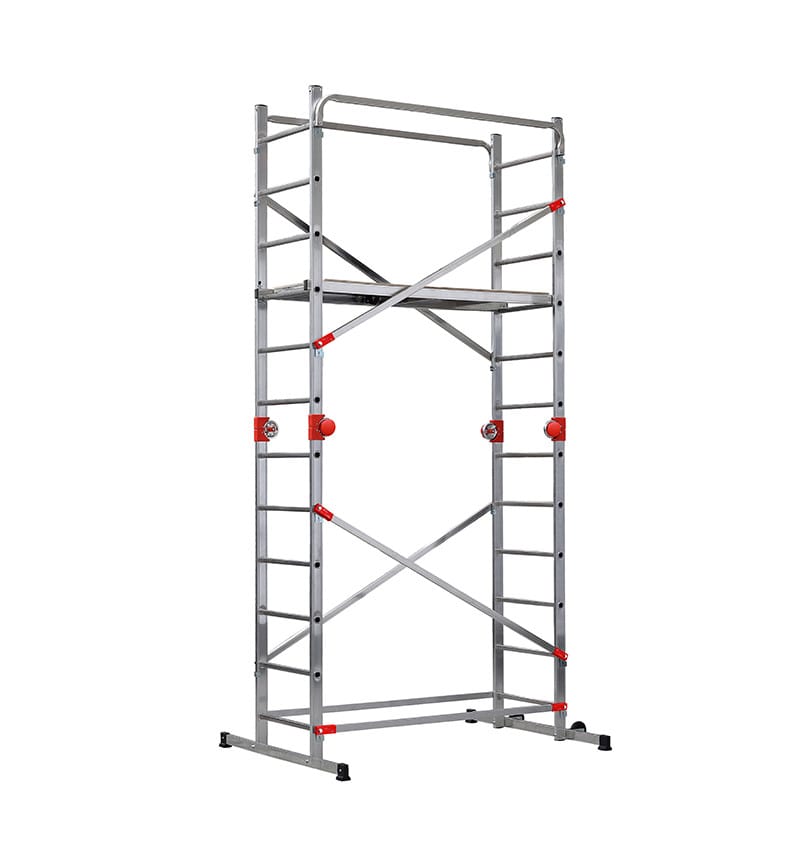 Echafaudage roulant pliable 4 en 1 multifonction 4m50 en aluminium Hailo Fast & Lock Combi 5