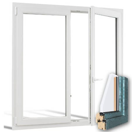 Fenêtre mixte BOIS/ALU 2 vantaux ouverture oscillo-battante
