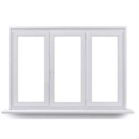 Fenêtre PVC 3 Vantaux 1 ouvrant à la française et 1 latéral fixe de chaque coté