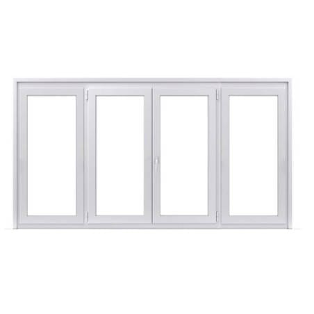 Fenêtre 2 vantaux ouverture à la française avec un latéral fixe de chaque coté Alu ouvrant caché