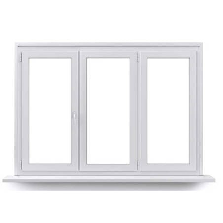 Fenêtre PVC 2 vantaux ouverture à la française avec un latéral fixe avec pose