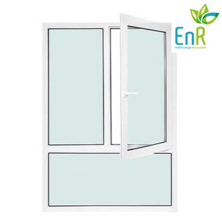 Fenêtre PVC EnR 2 vantaux ouverture à la française avec allège fixe avec pose
