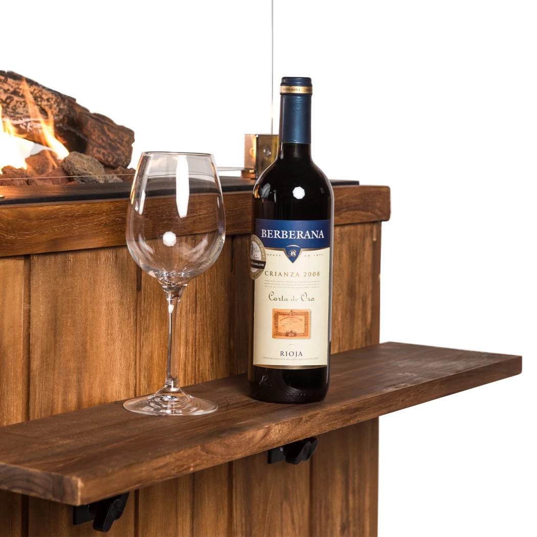 Extension de Table en Teck pour Foyer à Gaz - 2 pièces.