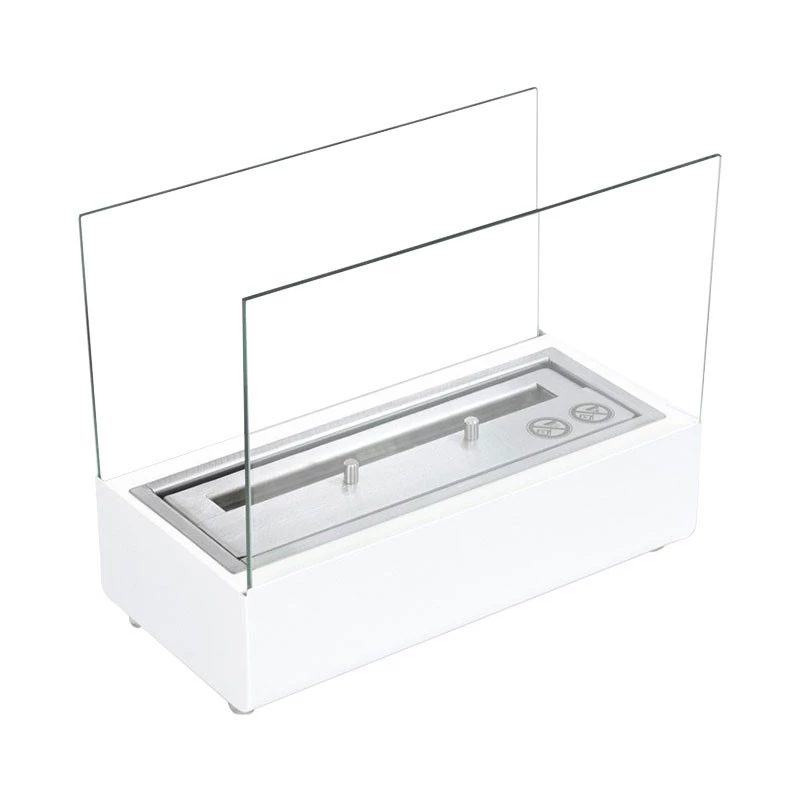 Cheminée bioéthanol de table en blanc