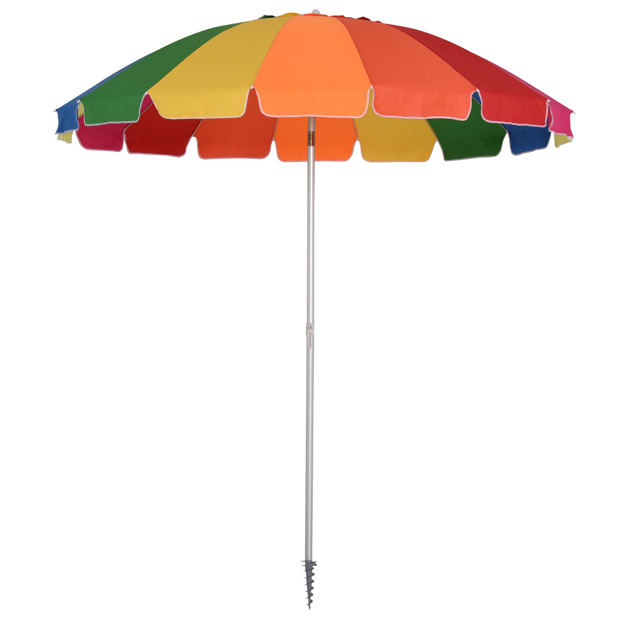 Outsunny Parasol inclinable rond Ø 220 cm tissu polyester anti-UV mât démontable sac de transport inclus alu multicolore 240L x 255H cmmulticolore