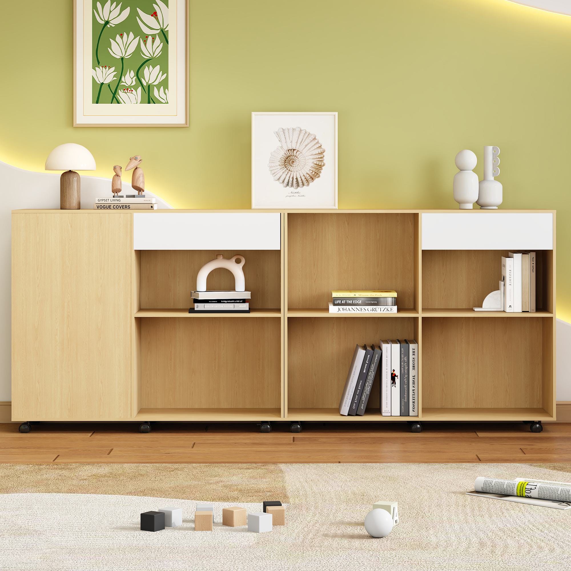 Armoires avec étagères et roulettes