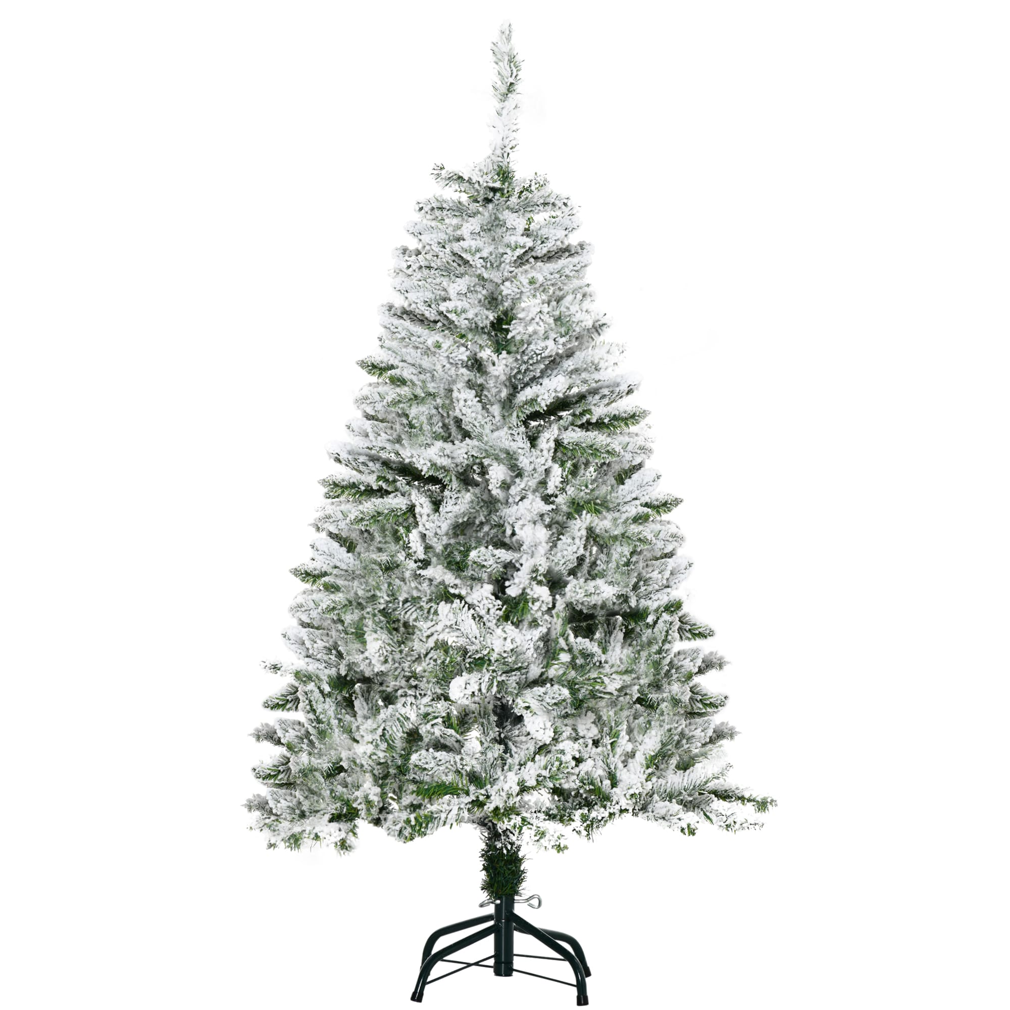 HOMCOM Sapin arbre de Noël artificiel 200 branches enneigées+ support pied pliable hauteur 120 cm vert HOMCOM Sapin arbre de Noël artificiel 200 branches enneigées+ support pied pliable hauteur 120 cm vert