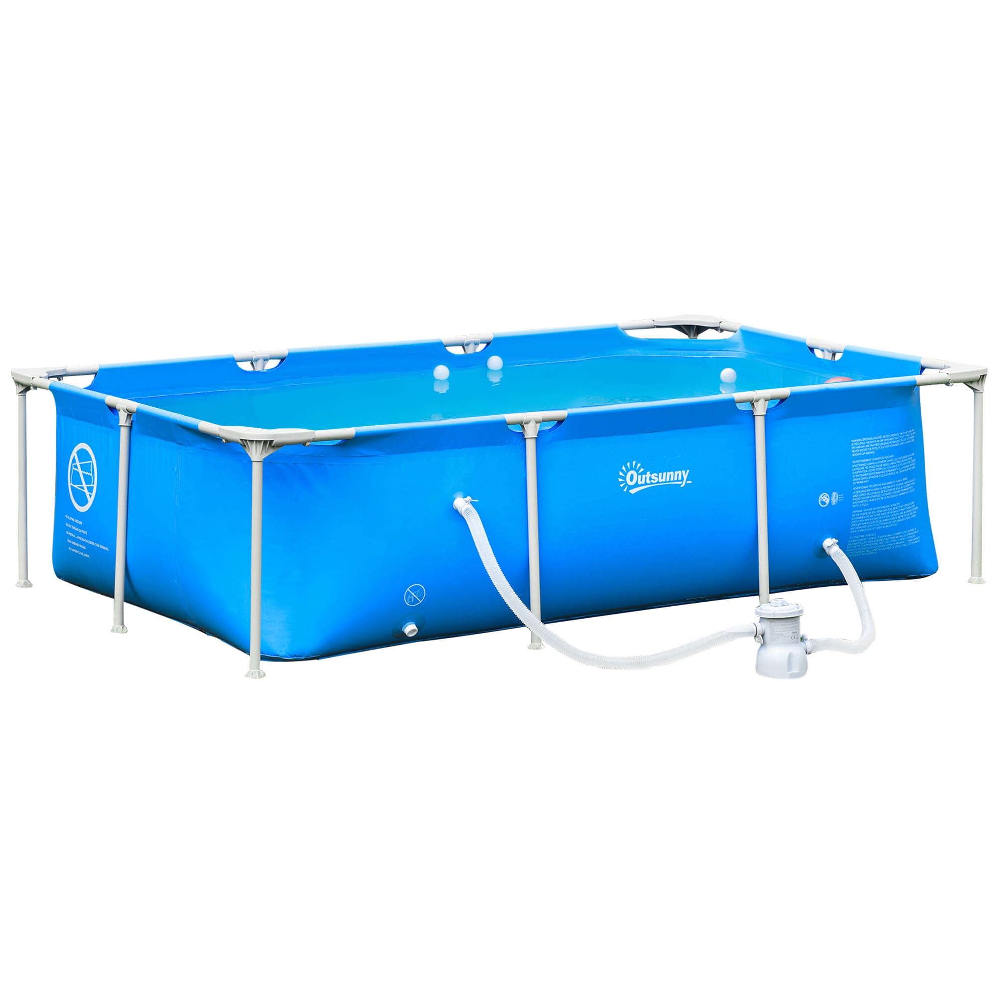 Outsunny HOMCOM Piscine tubulairepiscine hors-solrectangulaire en acier avec pompe de filtre piscine pour enfants et familles pour jardin et terrasse Outsunny HOMCOM Piscine tubulairepiscine hors-solrectangulaire en acier avec pompe de filtre piscine pour enfants et familles pour jardin et terrasse