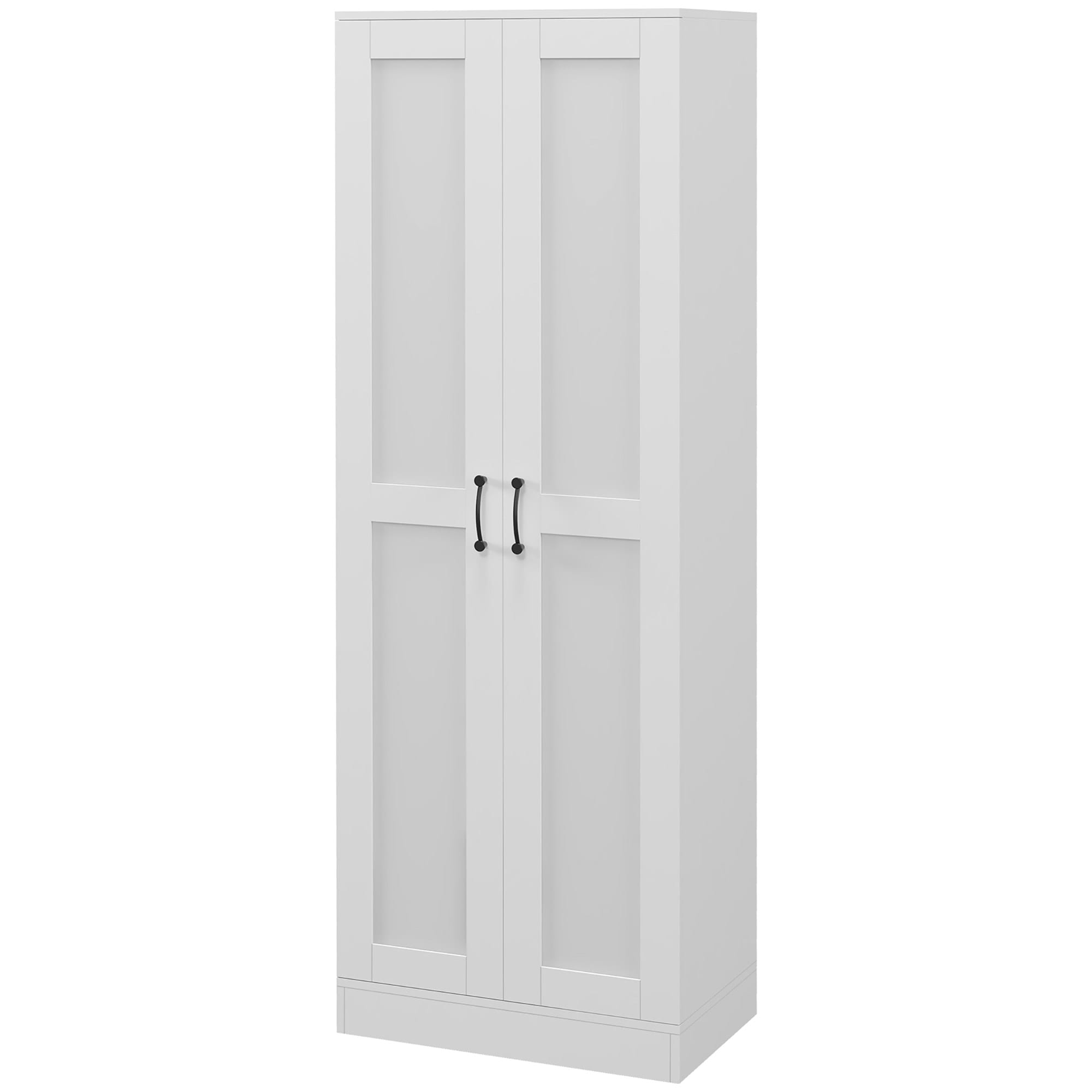 HOMCOM Armoire 2 portes meuble de rangement avec 4 étagères