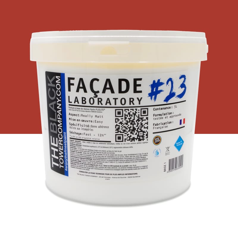 FACADE LABORATORY #23 - Peinture HYDRO Pliolite RAL 3016 - Rouge corail 5L