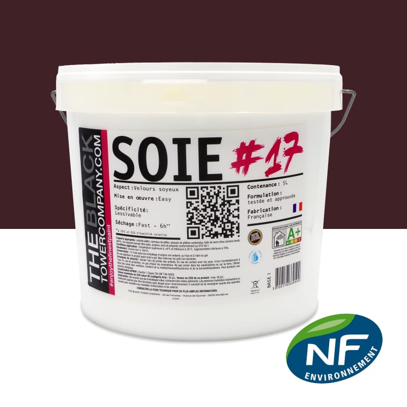 SOIE #17 - Peinture finition acrylique velours RAL 3007 - Rouge noir 5L