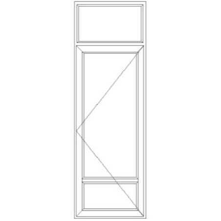 Porte fenêtre PVC 1 vantail ouverture à la française soubassement avec imposte fixe