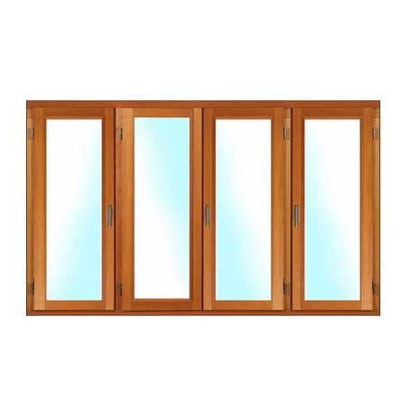 Porte fenêtre BOIS à Mouton et Gueule de Loup 4 vantaux ouverture à la française