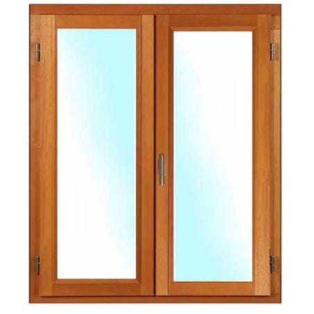 Porte fenêtre BOIS à recouvrement 2 vantaux ouverture à la française