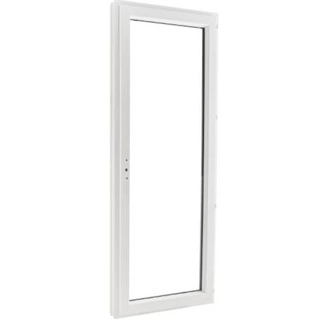 Porte fenêtre PVC EnR 1 vantail ouverture à la française avec pose