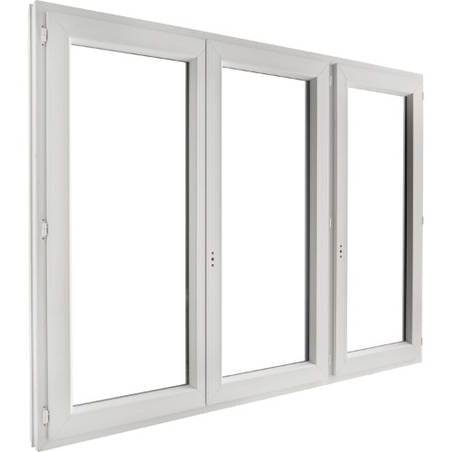 Porte fenêtre PVC 3 vantaux ouverture à la française
