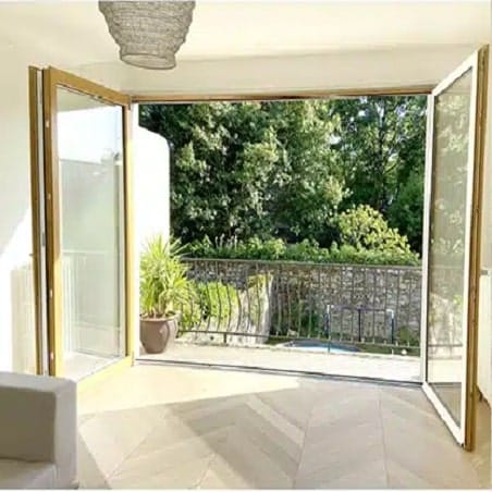 Porte pliante en accordéon mixte BOIS/ALU - vantaux de 700 mm