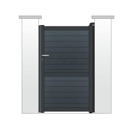 Portillon ALU plein modèle MADRID avec pose