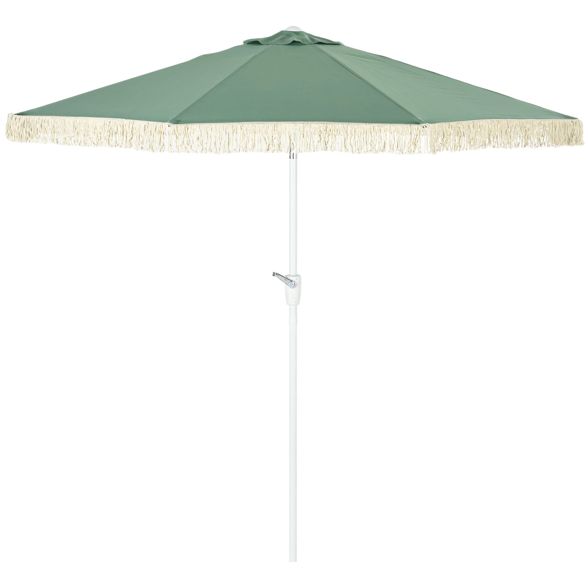Outsunny Élégant Parasol Vert Inclinable avec Manivelle et 8 Baleines Anti-UV pour Jardin   Aosom France