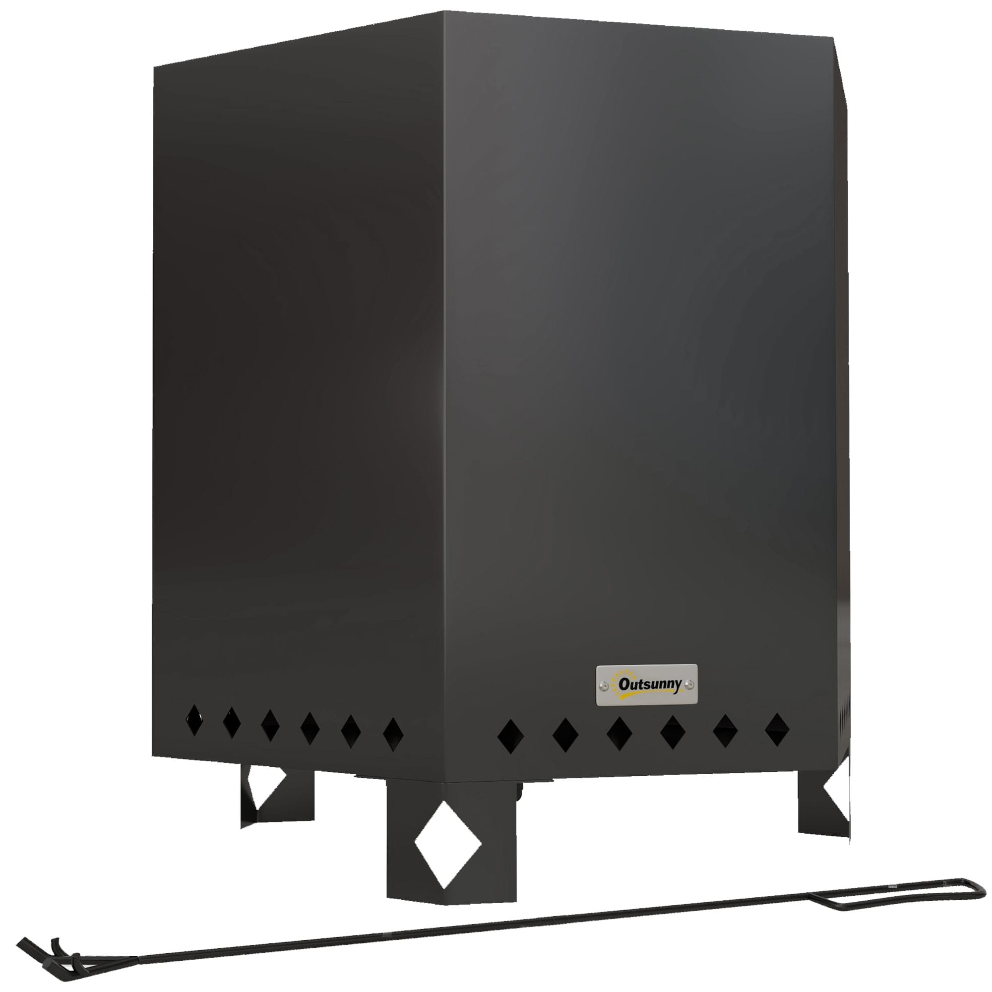 Outsunny Brasero de jardin avec poker