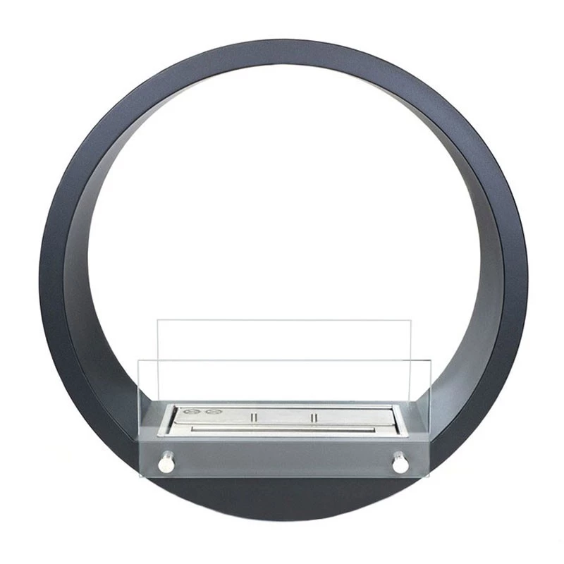 Cheminée au Bioéthanol Murale Ronde Noire