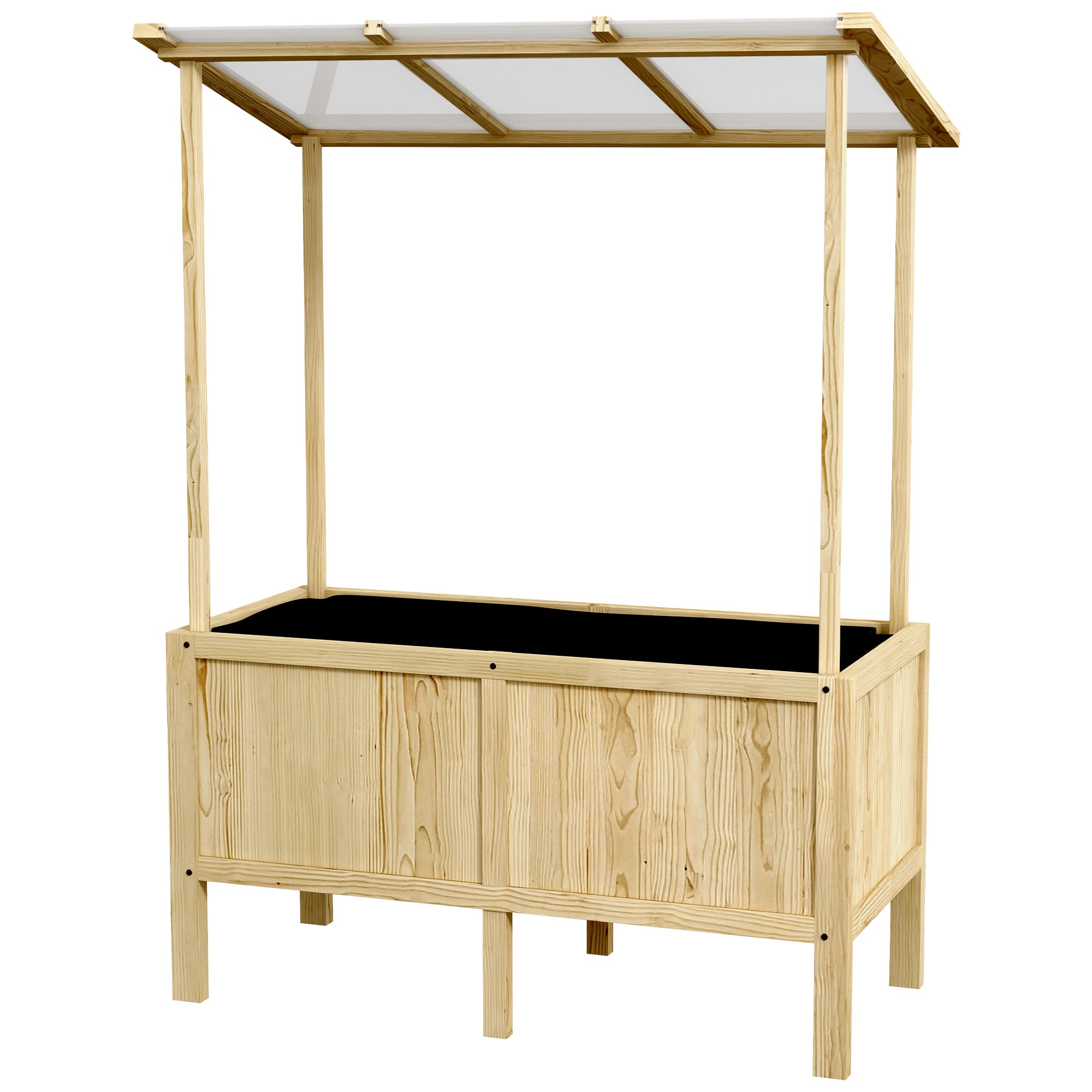 Outsunny Lit surélevé avec toit