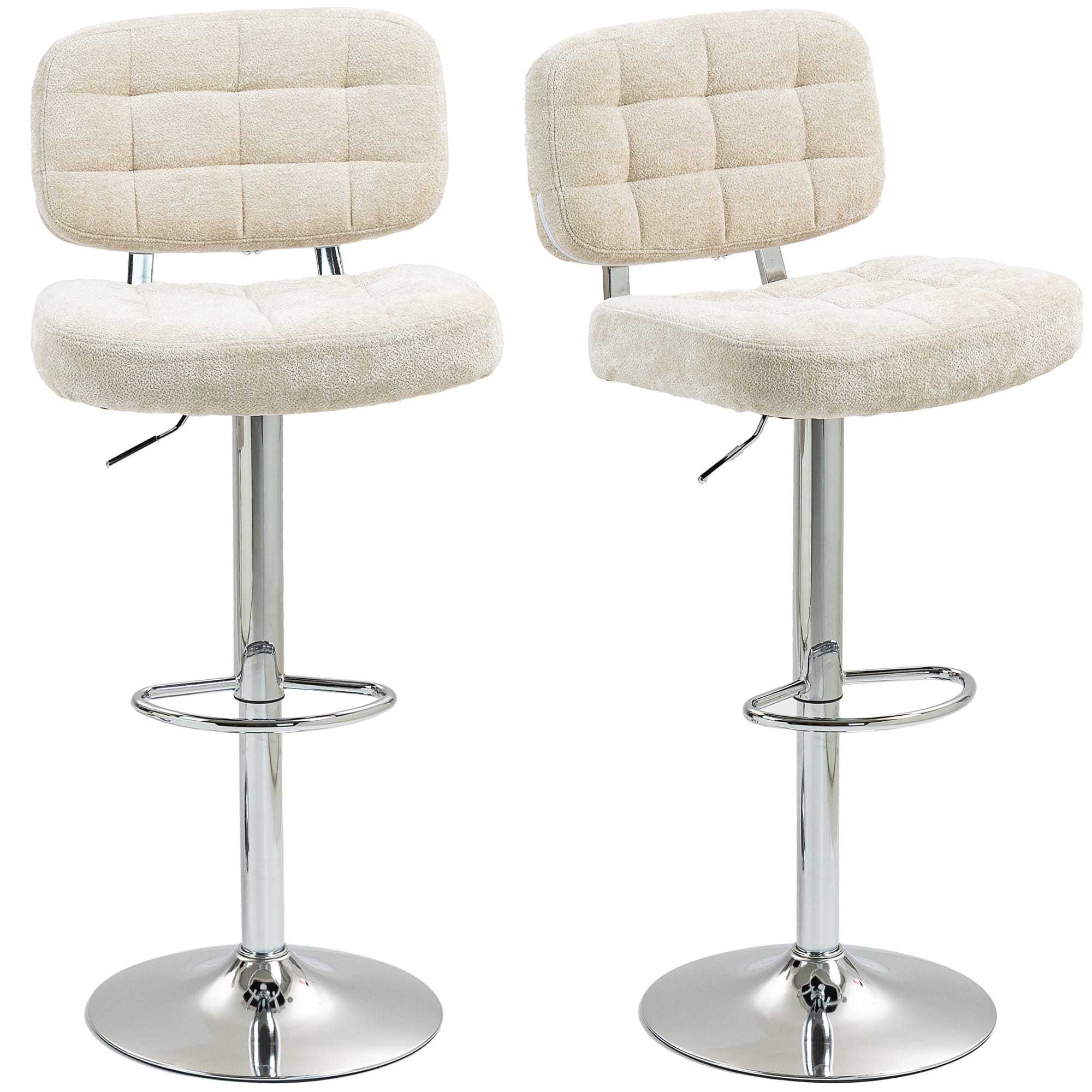 HOMCOM Lot de 2 tabourets de bar avec dossier